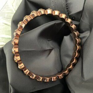 Vintage Graziano Copper Color Rhinestone Bangle bracelet